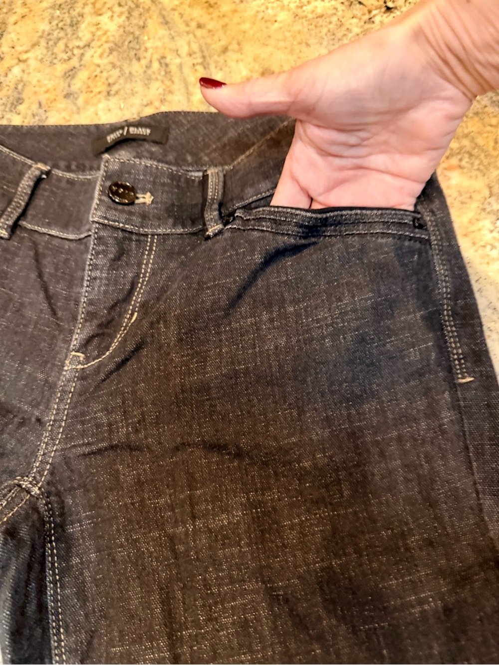 White House Black Market Noir Trouser Leg Jeans Size 4S Dark Wash Wide Leg Denim - Picture 7 of 15